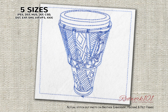 Ashiko Drum Redwork: A Rhythmic Choice for Modern Embroidery