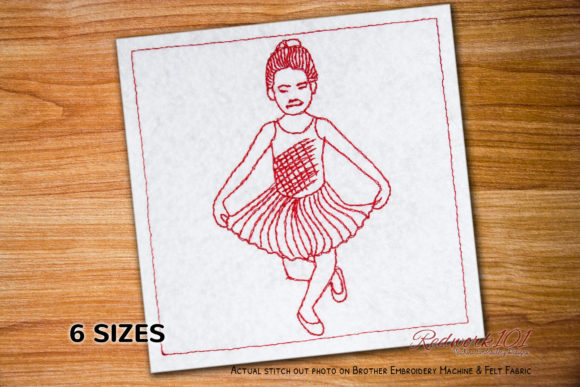 Ballerina Striking a Pose Redwork Review