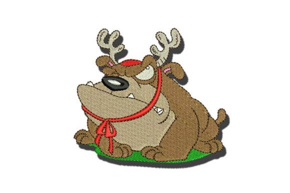 Christmas Bulldog: A Festive Embroidery Gem for Gifts