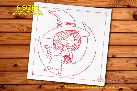 Fancy Witch on Moon Redwork Review