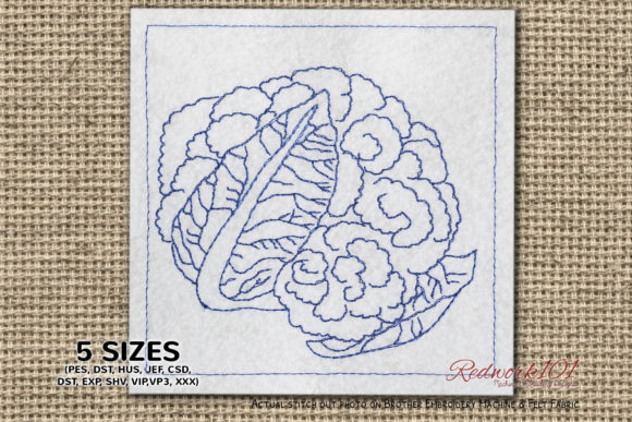 Fresh Cauliflower Vegetable Redwork: A Designer's Review