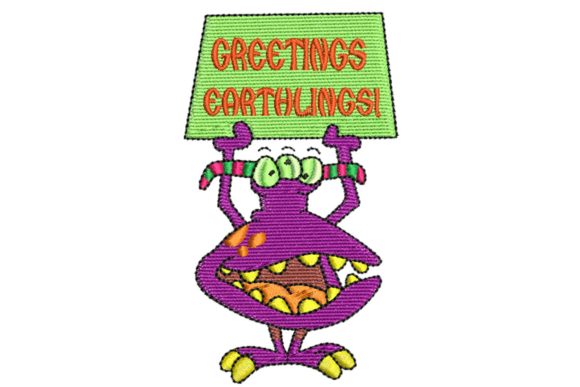 Friendly Alien Monster: A Designer's Review for Halloween Embroidery