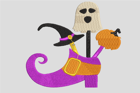 Halloween Shoe: A Charming Embroidery Design for Festive Gifts