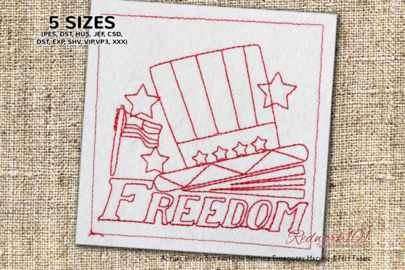 Hat with United States Flag Redwork: A Seller's Review