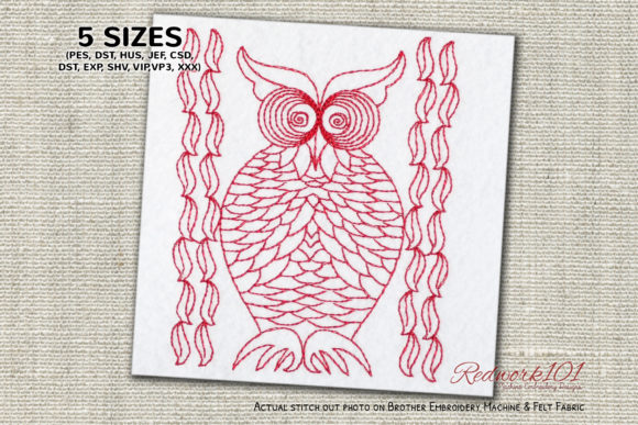 Owl Ornament Design: A Sweet Redwork Gift Idea