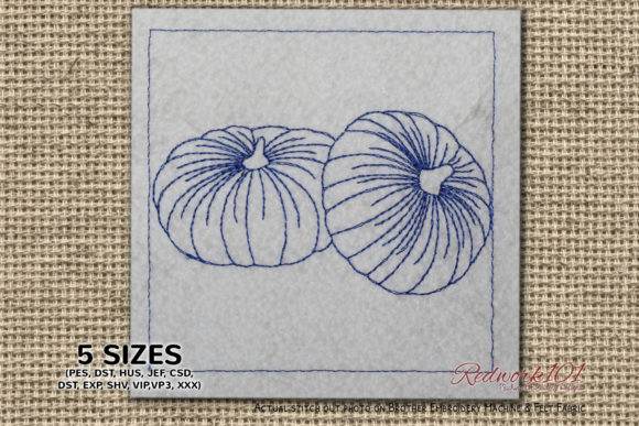 Review: Two Big Size of Pumpkins Redwork for Fall Sales